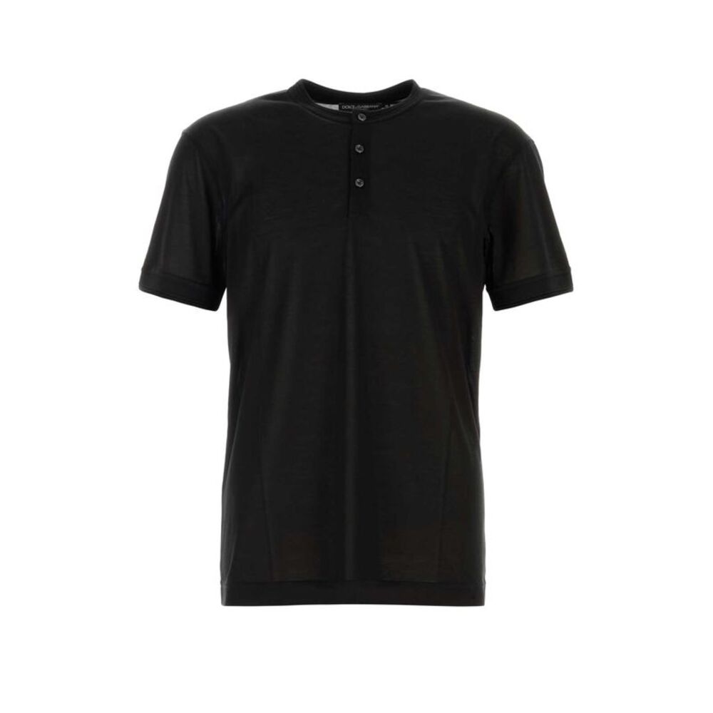 Dolce & Gabbana Men Black Silk T-Shirt